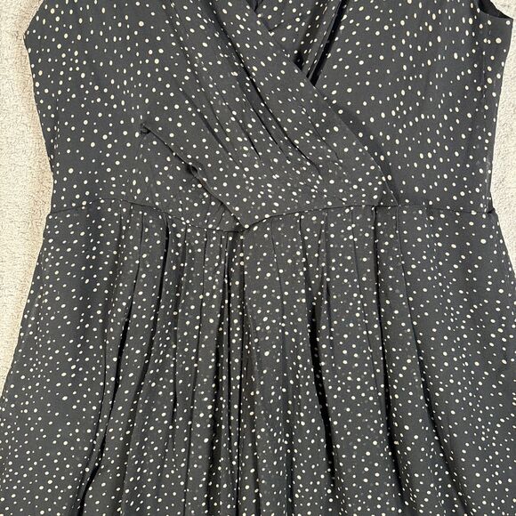 Vintage Talbots Petites Silk Chiffon Dress PXS Polka Dot AOP Faux Wrap Fit Flare - Picture 4 of 14